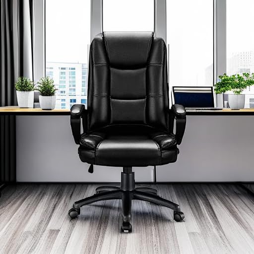 Big And Tall High-Back Leather Executive Office Chair, 400 lbs