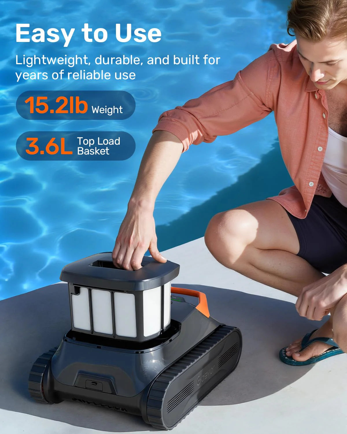 Cordless Robotic Pool Vacuum Cleaner With Smart Navigation And Wall And Waterline Cleaning