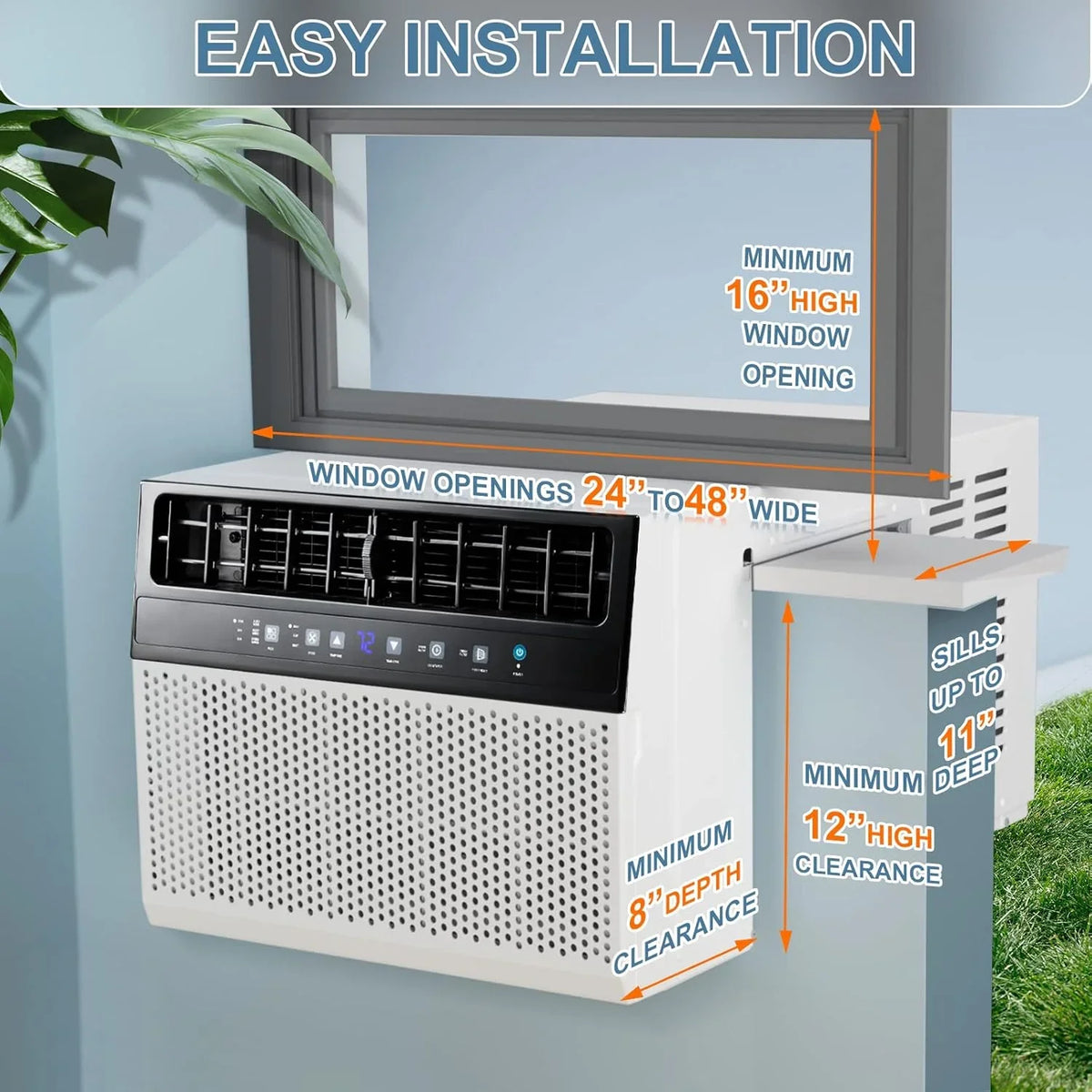 Antarctic Star U-Shaped Window Air Conditioner, 12,000 BTU, 115 Volts