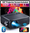 CLOKOWE Portable Projector 9600L Native 1080P 5G WiFi With Dolby Audio - YG661