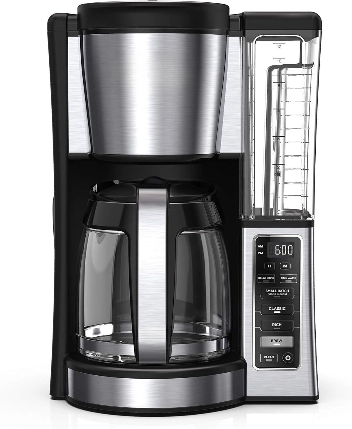 12-Cup Programmable Coffee Brewer, 2 Brew Styles, 60 oz Water Reservoir - Black/Stainless Steel