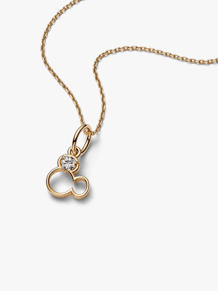 Disney Mickey Mouse Silhouette Lab-Grown Diamond Dangle Charm
