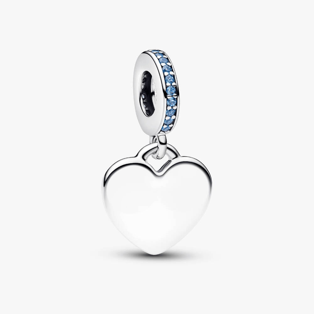 Heart Blue Stone Dangle Charm