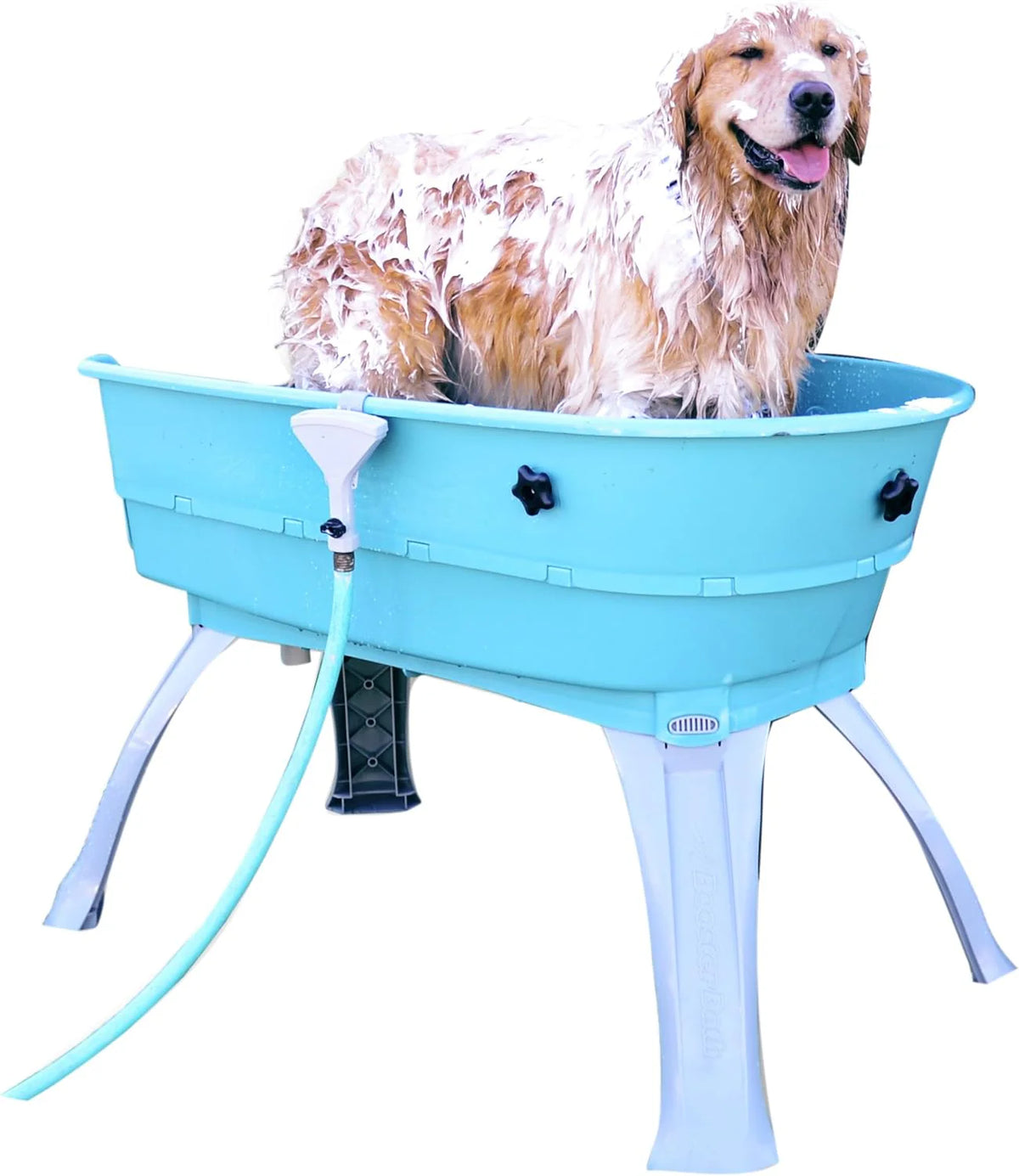 Booster Bath Large Elevated Pet Bathing Tub With Teal Steps Combo - 45 in x 21.25 in x 15 in