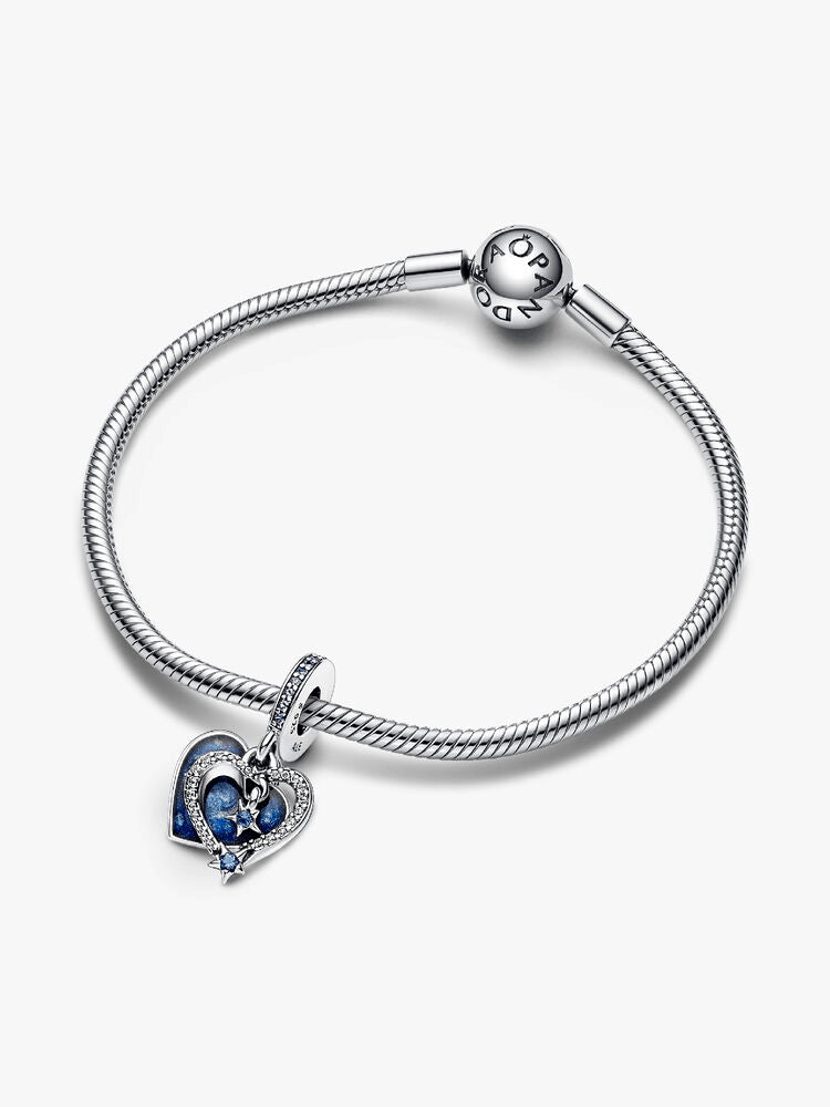 Celestial Shooting Star Heart Double Dangle Charm