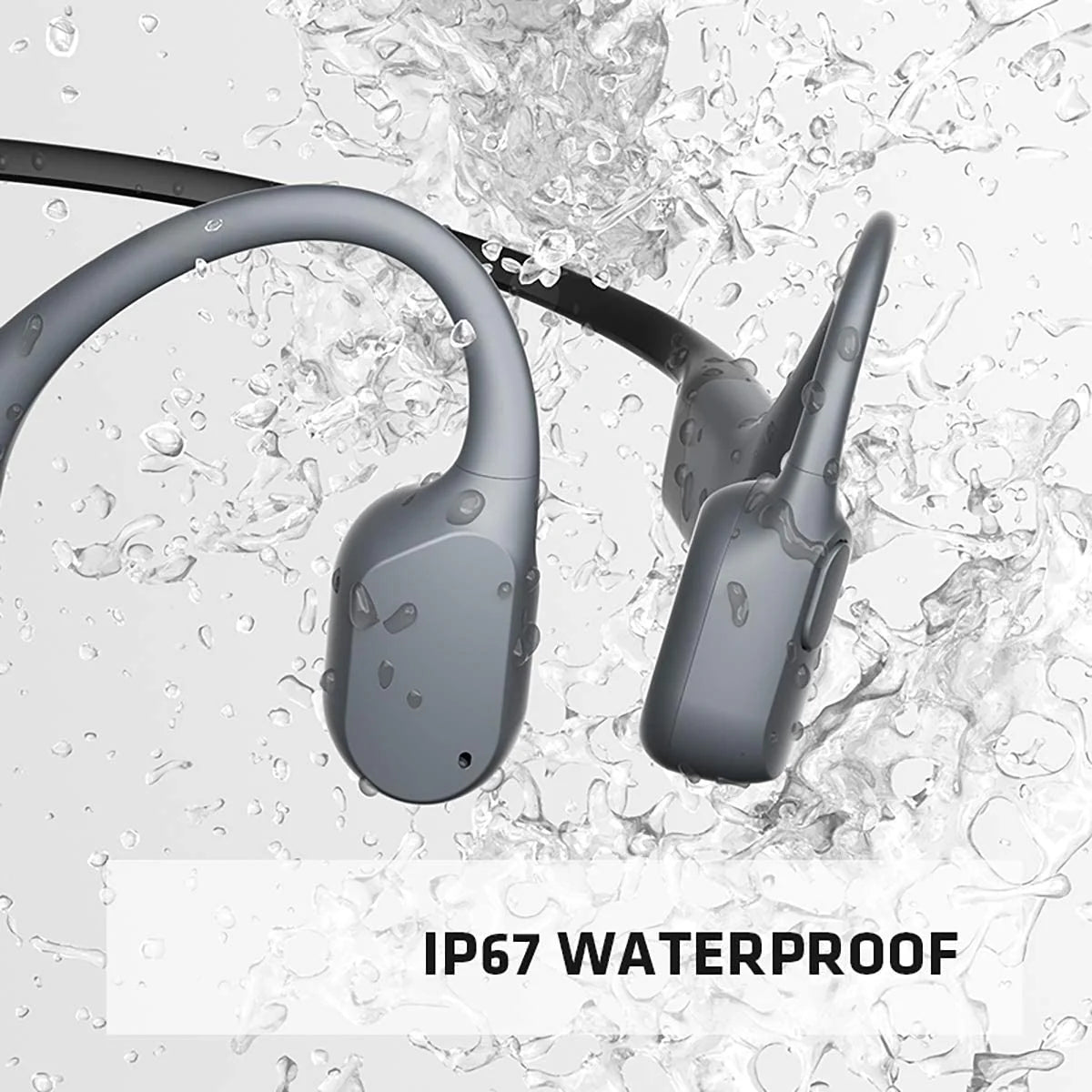 AfterShokz Aeropex Open-Ear Wireless Bone Conduction Headphones With Sport Belt, Cosmic Black - 2.3