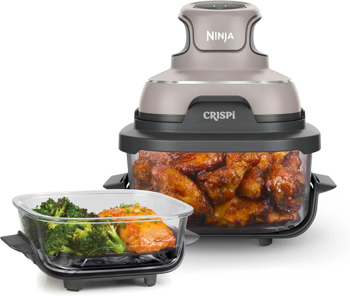 Ninja Crispi 4-in-1 Portable Glass Air Fryer Cooking System, 1500W, 4 QT And 6-Cup Containers