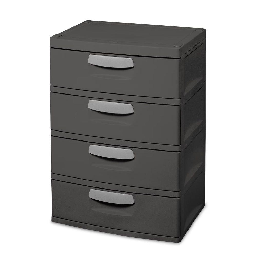 Sterilite 4 Drawer Plastic Storage Unit, Dark Gray, 1 Count - 4 Drawer Unit