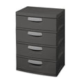 Sterilite 4 Drawer Plastic Storage Unit, Dark Gray, 1 Count - 4 Drawer Unit