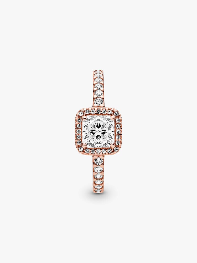 Square Sparkle Halo Ring