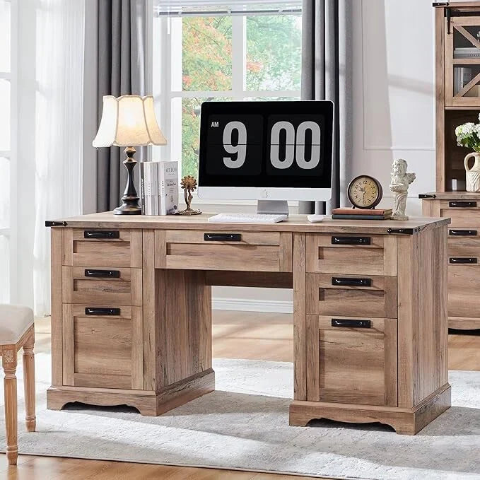 60' Farmhouse Wood Executive Computer Desk - 22'D x 60'W x 30'H