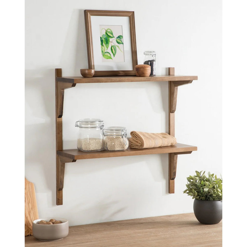 Mid-Century Wall Shelves, 24x8x24 Inch Decorative Wall-Mounted Storage And Display Shelving