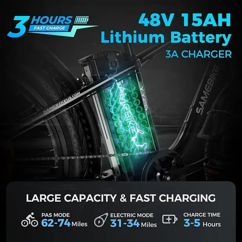 Electric Bike 48V/15Ah Lithium Battery - 750W