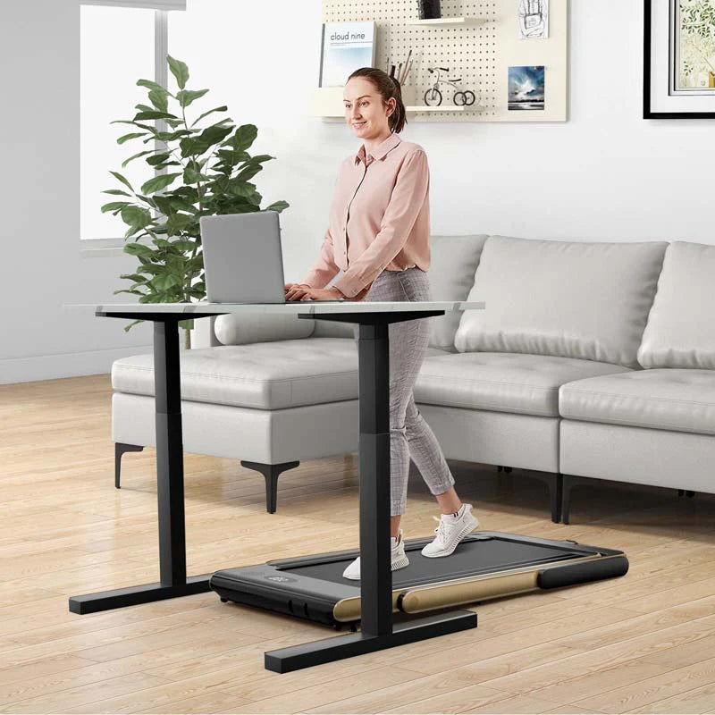 GYMAX 2-in-1 Folding Under Desk Treadmill With Speaker, App And Remote Control - 2.5HP