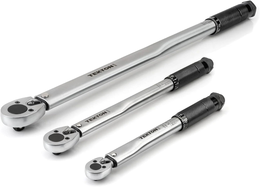 TEKTON Micrometer Torque Wrench Set, 1/4, 3/8 And 1/2 in Drive, 3-Piece