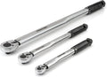 TEKTON Micrometer Torque Wrench Set, 1/4, 3/8 And 1/2 in Drive, 3-Piece