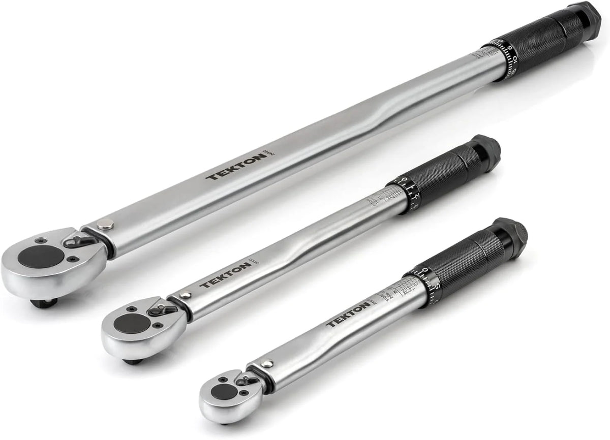 TEKTON Micrometer Torque Wrench Set, 1/4, 3/8 And 1/2 in Drive, 3-Piece