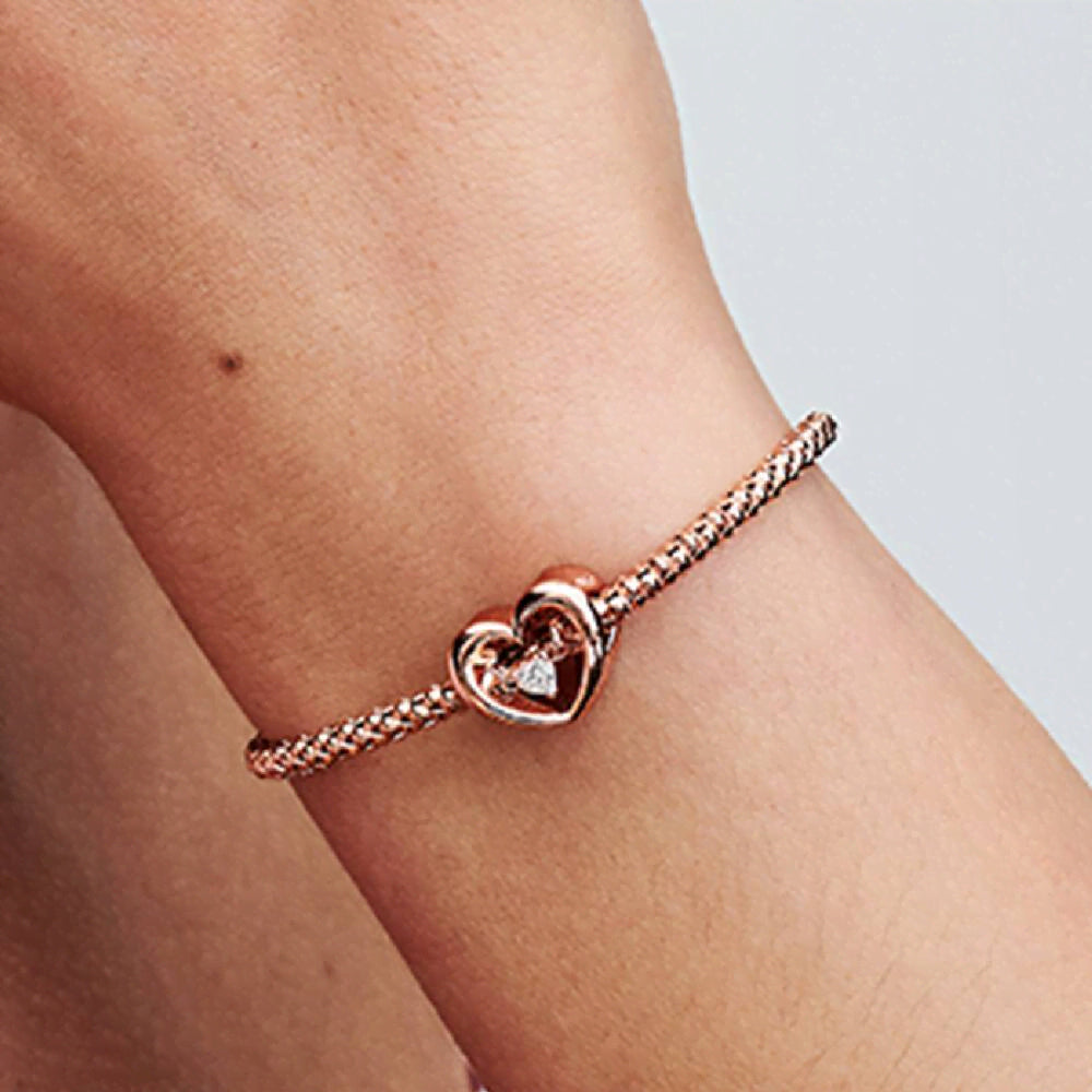 Radiant Heart & Floating Stone Charm