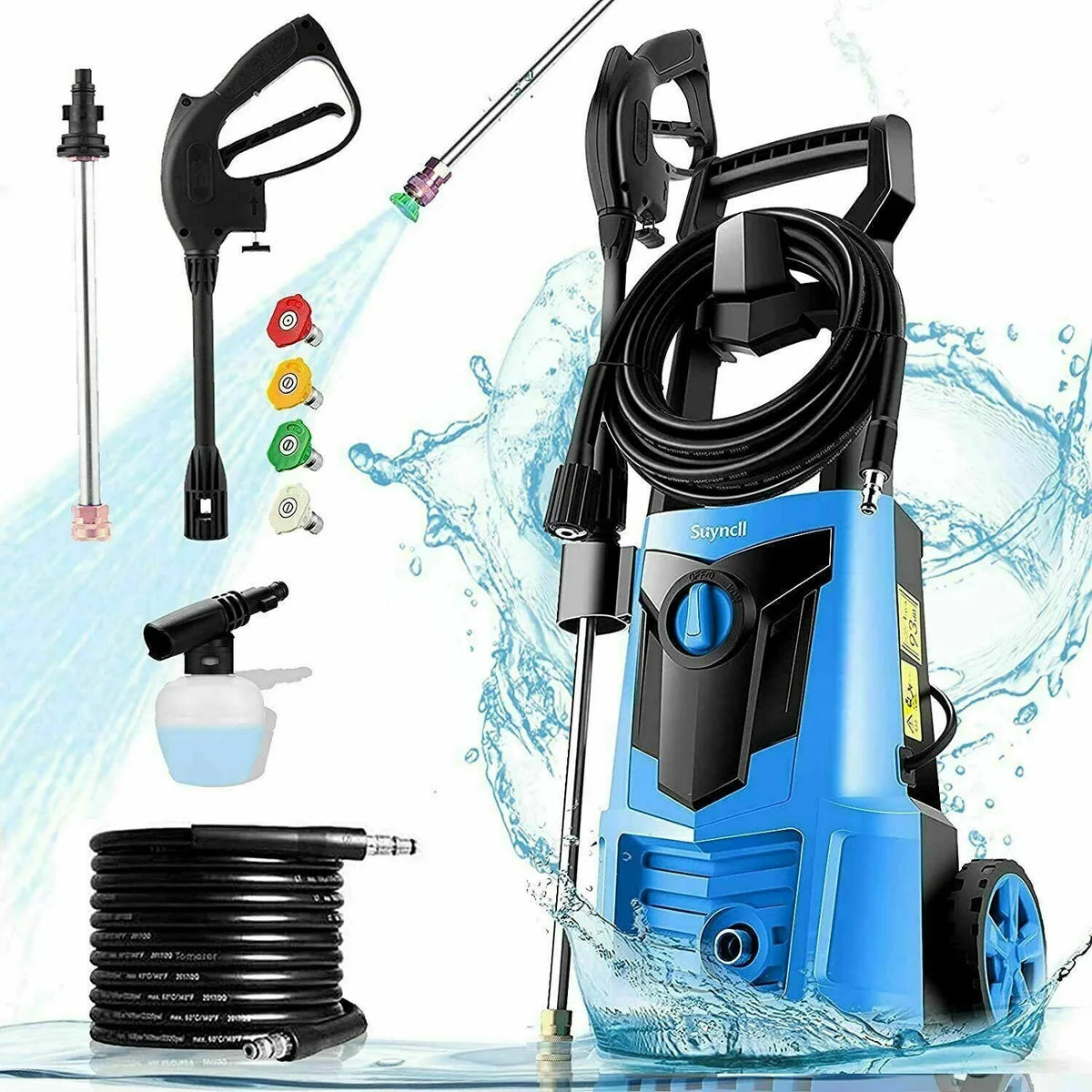 Suyncll Electric Cold Water Pressure Washer 3000 PSI 2.4 GPM Blue/Green