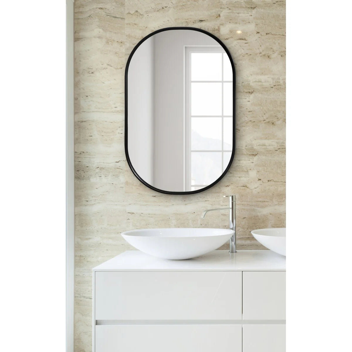 Capsule Framed Wall Mirror, 16x48, 18x24, 22x34, 24x36, Black, Bronze, Gold, Gray, Silver, Antique-Bronze