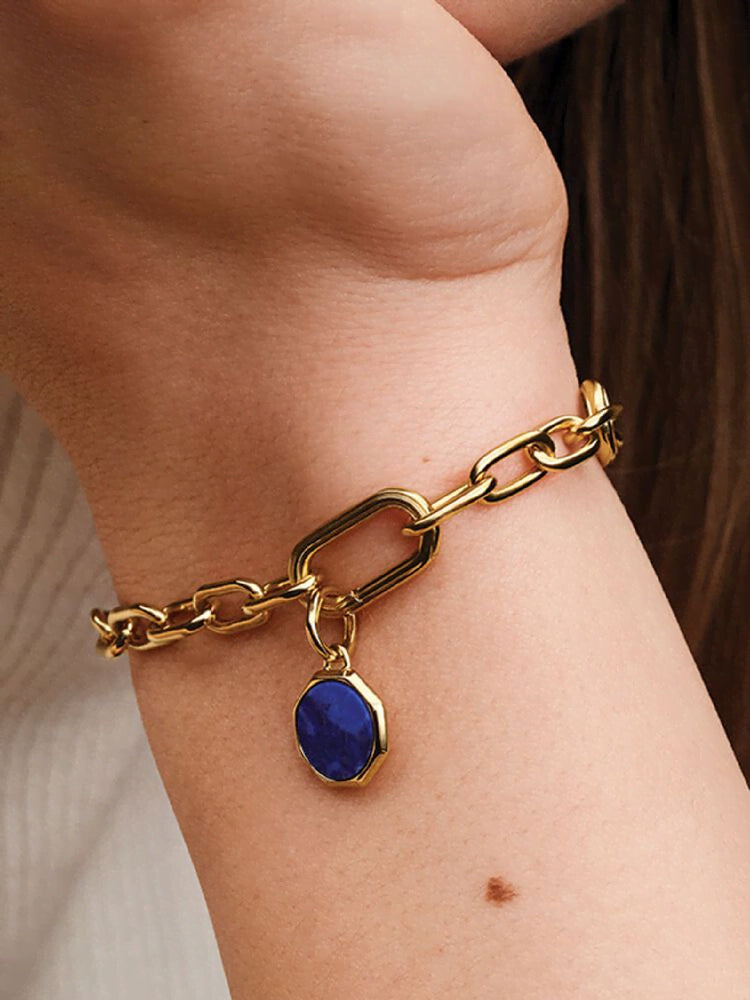 Blue Engravable Mini Medallion Charm