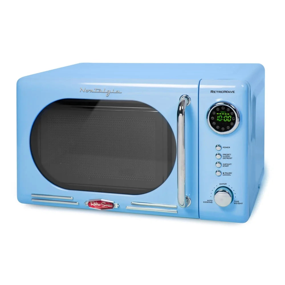 Nostalgia Retro Compact Countertop Microwave Oven 0.7 Cu. Ft. 700-Watts Orange
