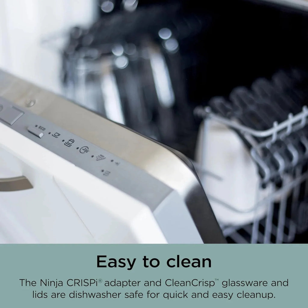 Ninja Crispi 4-in-1 Portable Glass Air Fryer Cooking System, 1500W, 4 QT And 6-Cup Containers