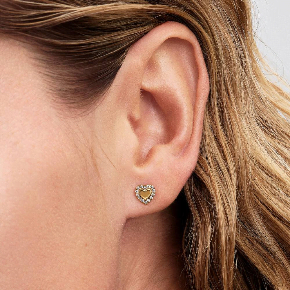 Heart Halo Stud Earrings
