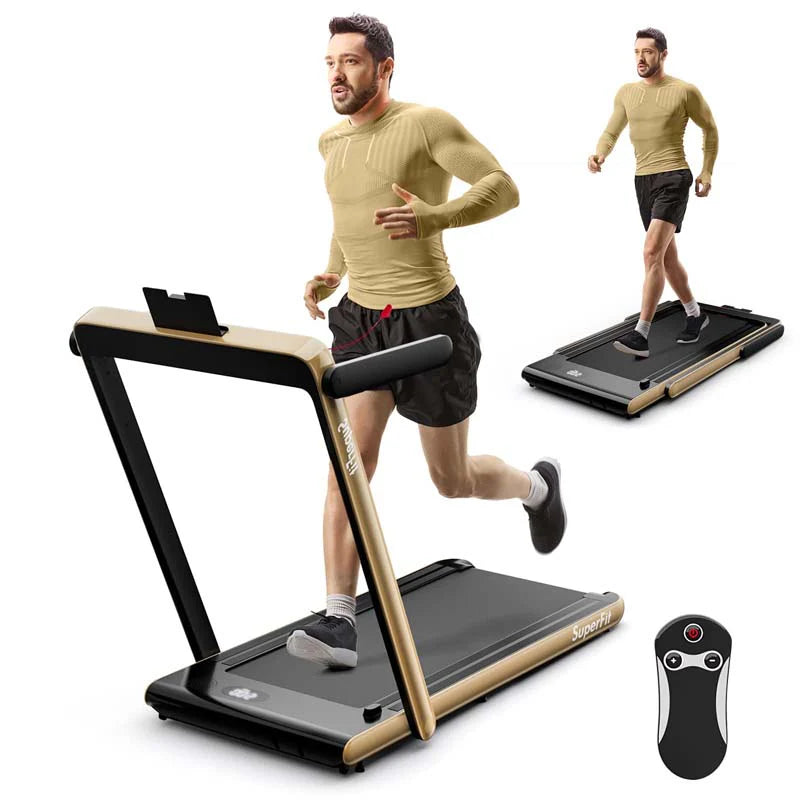 GYMAX 2-in-1 Folding Under Desk Treadmill With Speaker, App And Remote Control - 2.5HP