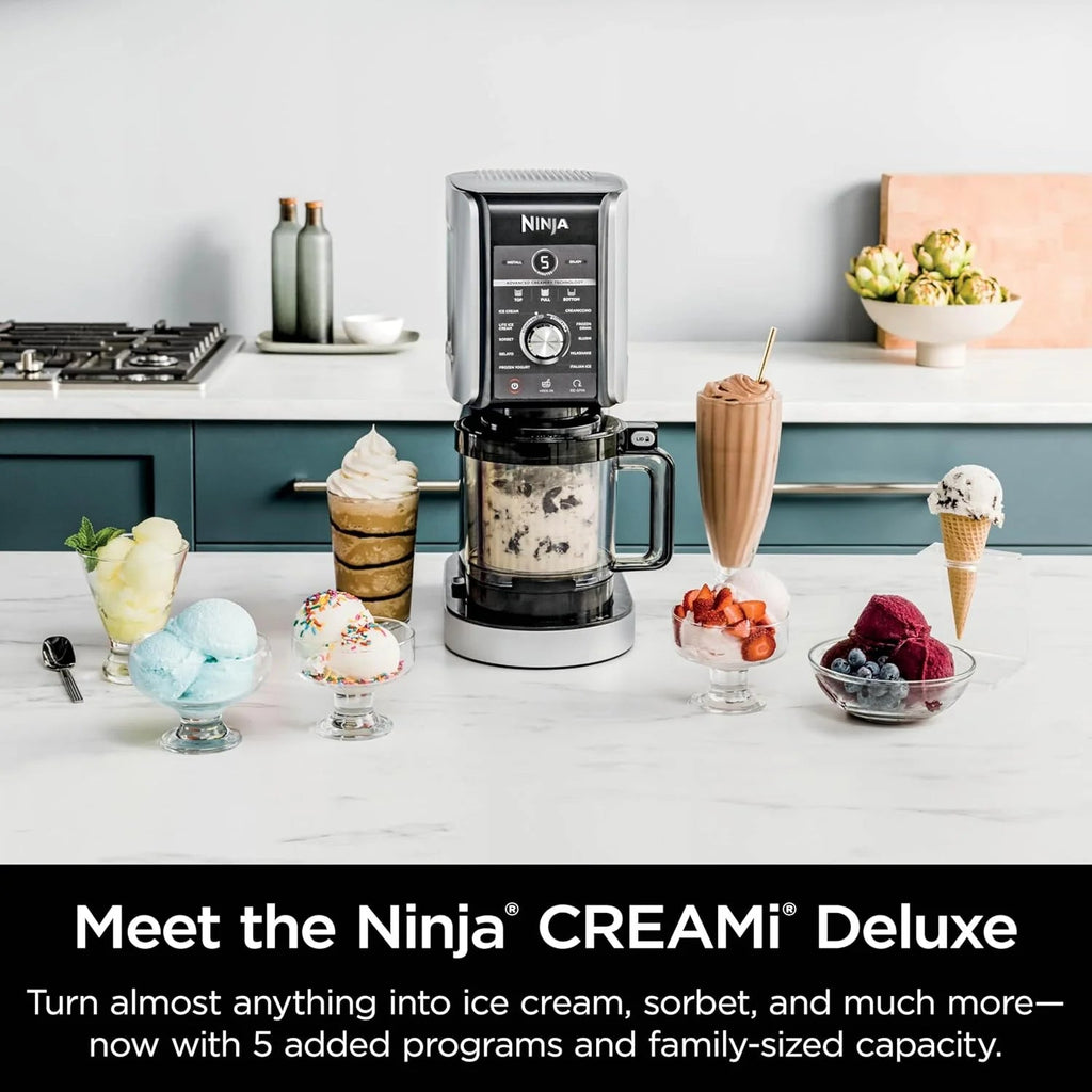 7-in-1 Ice Cream Maker With 2 Pint Containers And Lids - Silver