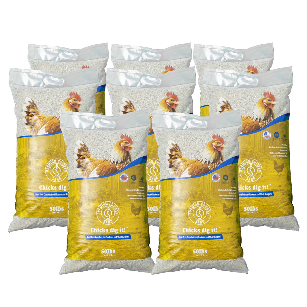 Chicken Sand Odor Eliminating Coop Bedding, 50 Lb Bag, 8 Pack