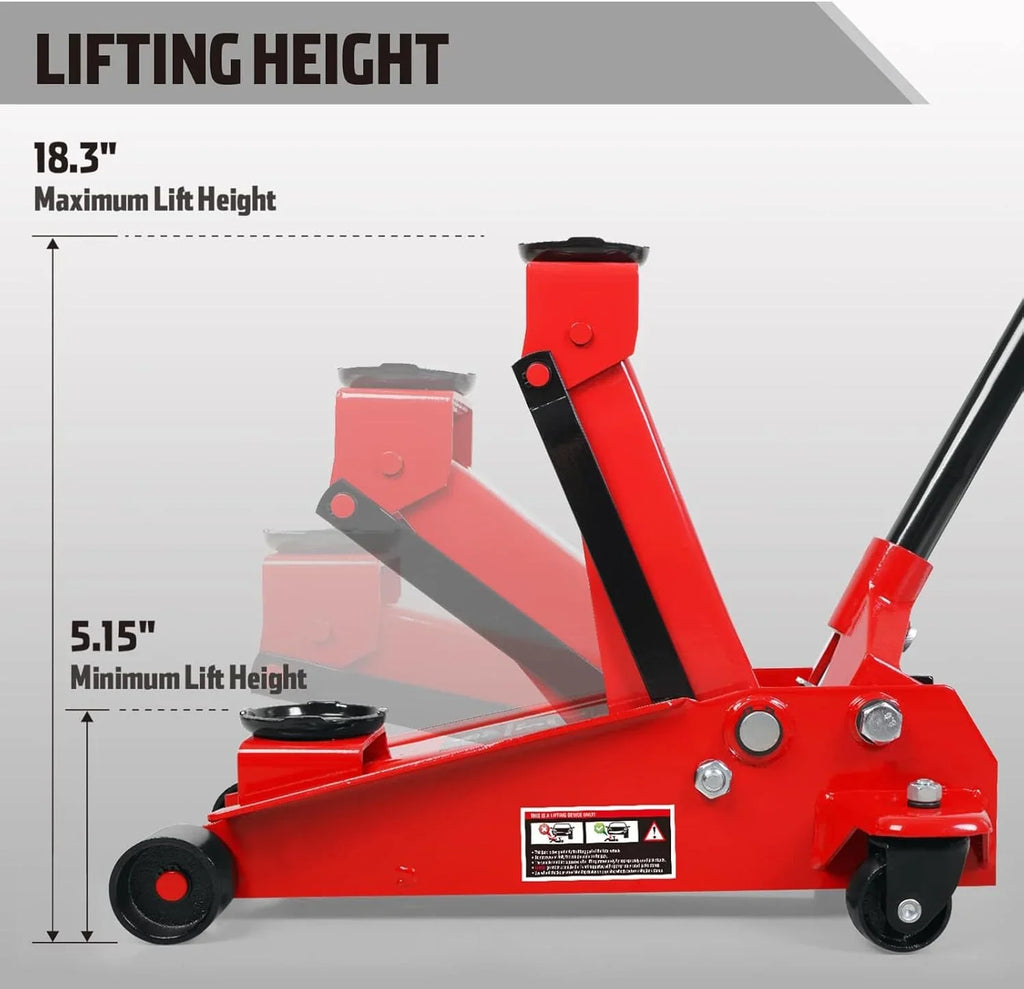 Jack Boss 3 Ton Aluminum And Steel Racing Floor Jack, Red - AS830011L