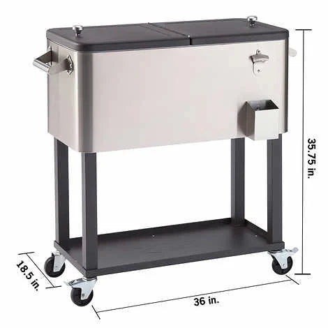 TRINITY Stainless Steel Cooler With Cover, 100 Quart - TXK-0804