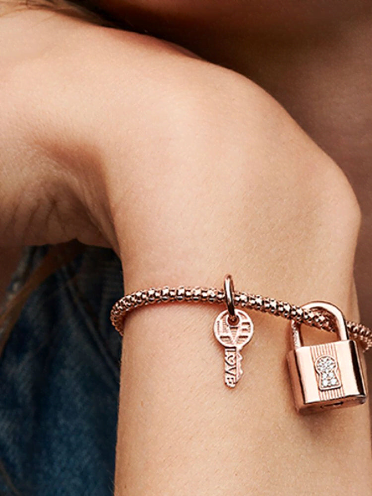 Padlock & Key Dangle Charm