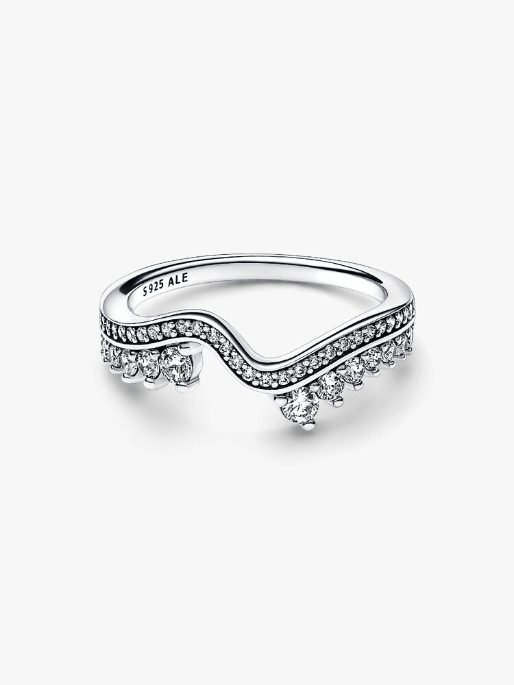 FINAL SALE - Sparkling Asymmetric Wave Ring