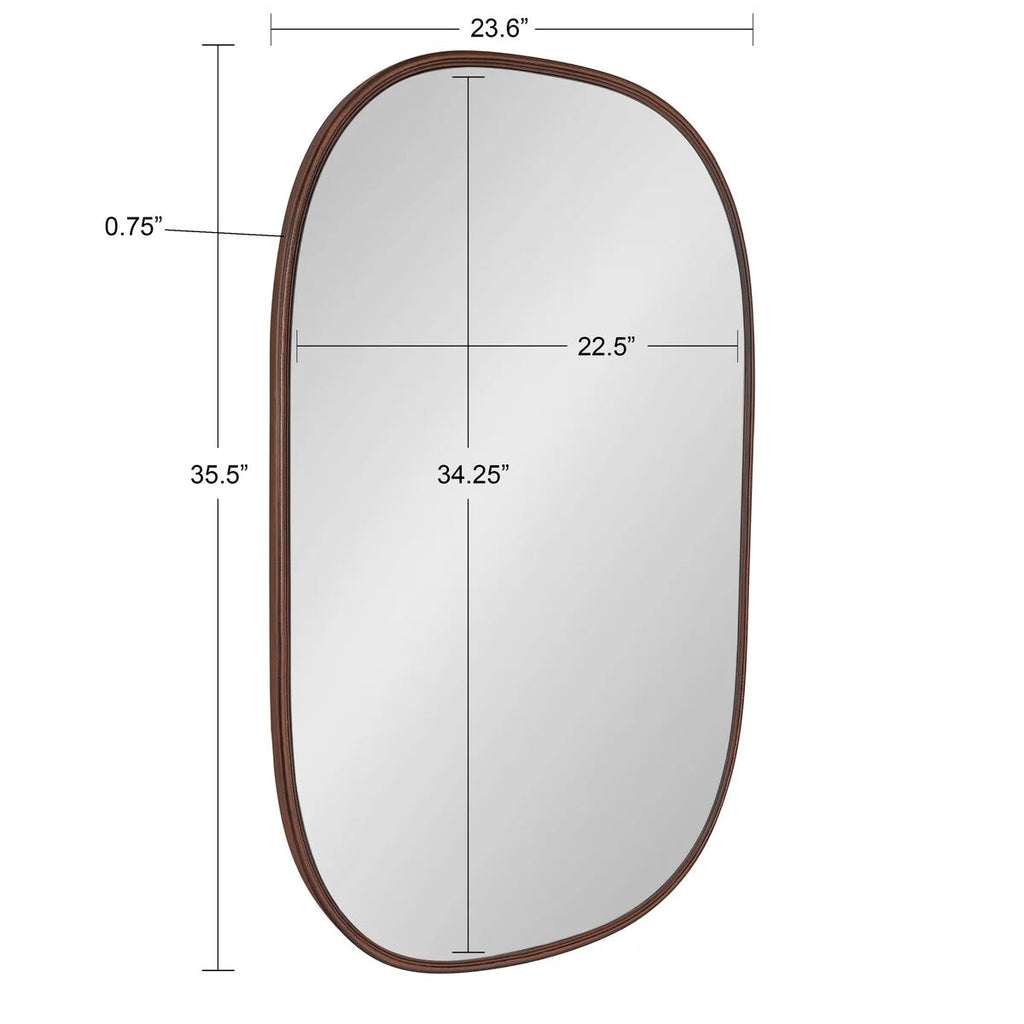 Capsule Framed Wall Mirror, 16x48, 18x24, 22x34, 24x36, Black, Bronze, Gold, Gray, Silver, Antique-Bronze