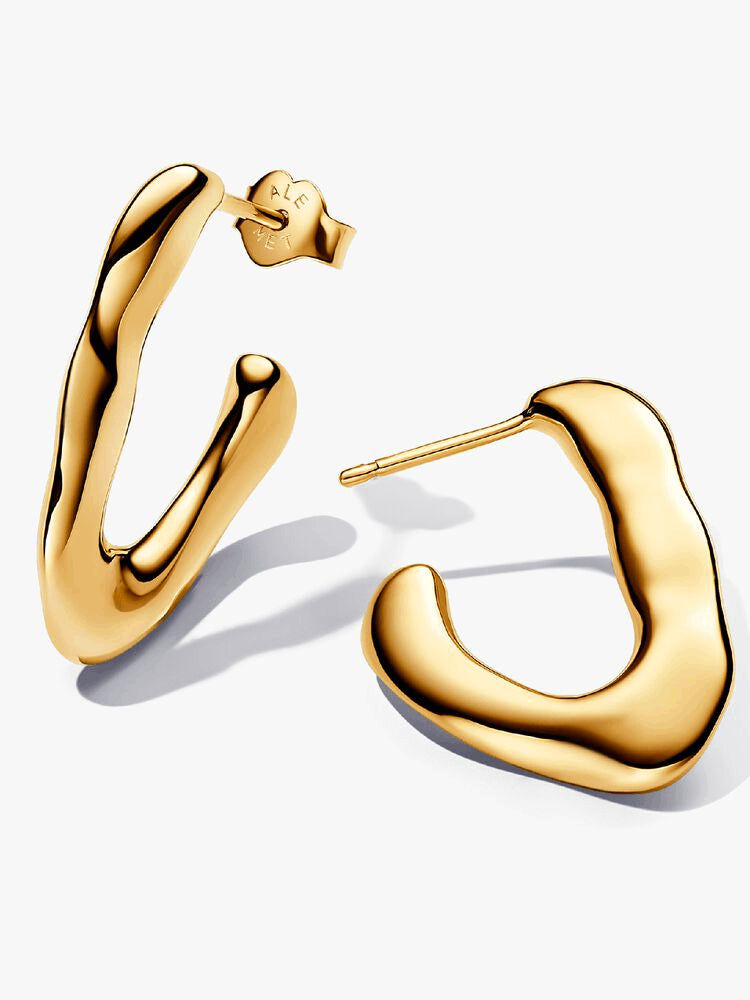 Organically V-shaped Open Hoop Earrings