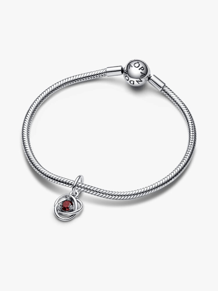 Red Eternity Circle Dangle Charm