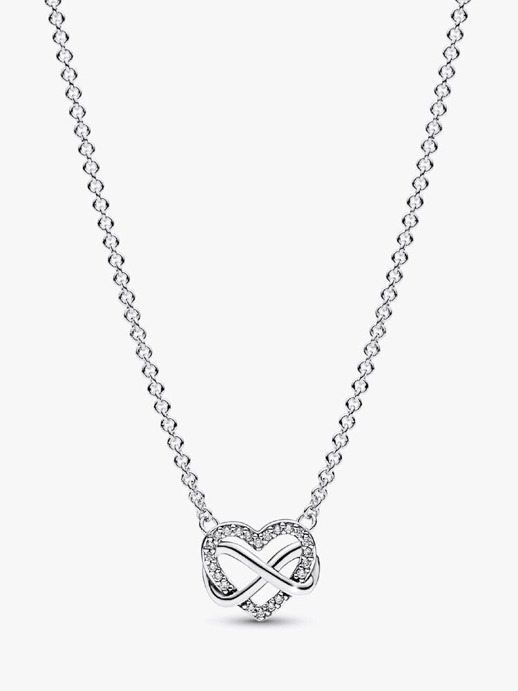 Sparkling Infinity Heart Collier Necklace