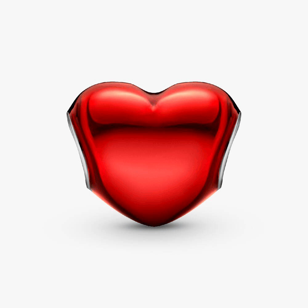 Metallic Red Heart Charm