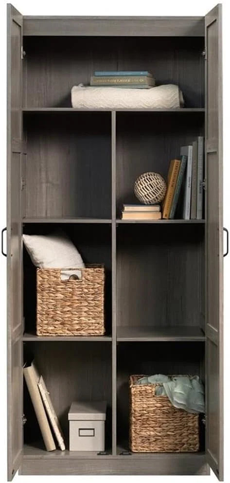 Storage Pantry Cabinet, Soft White, 5 Shelves