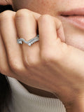 FINAL SALE - Sparkling Asymmetric Wave Ring