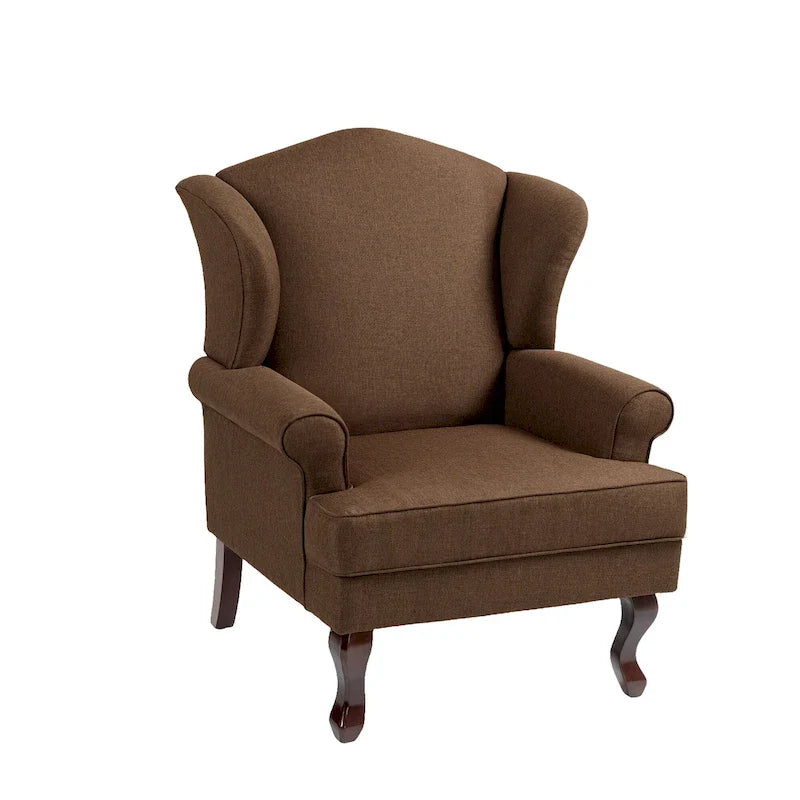 Traditional Wingback Upholstered Accent Chairs, Set of 2, 31 W x 31.8 D x 42.9 H