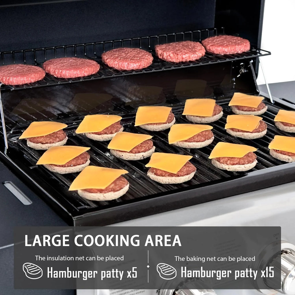 MASTER COOK 3-Burner Propane Gas Grill, 30,000 BTU, Black