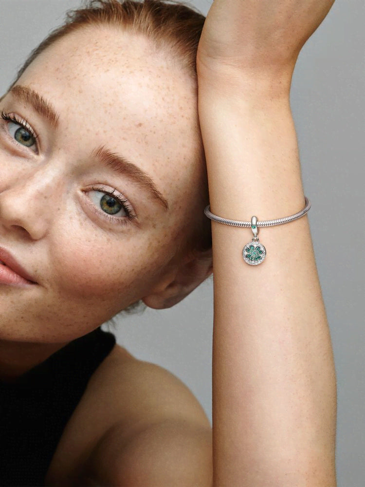 Lucky Four Leaf Clover Dangle Charm