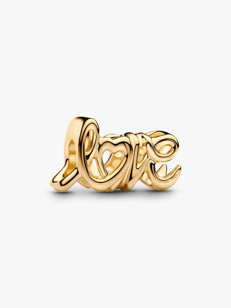 Golden Love Script Charm Bracelet Set