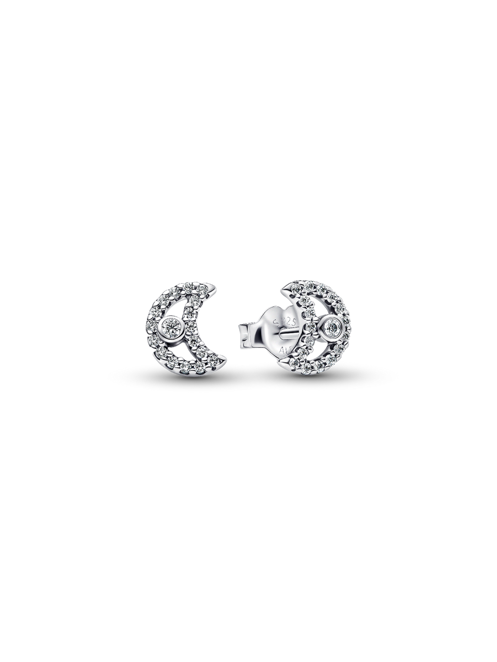 Sparkling Moon Stud Earrings