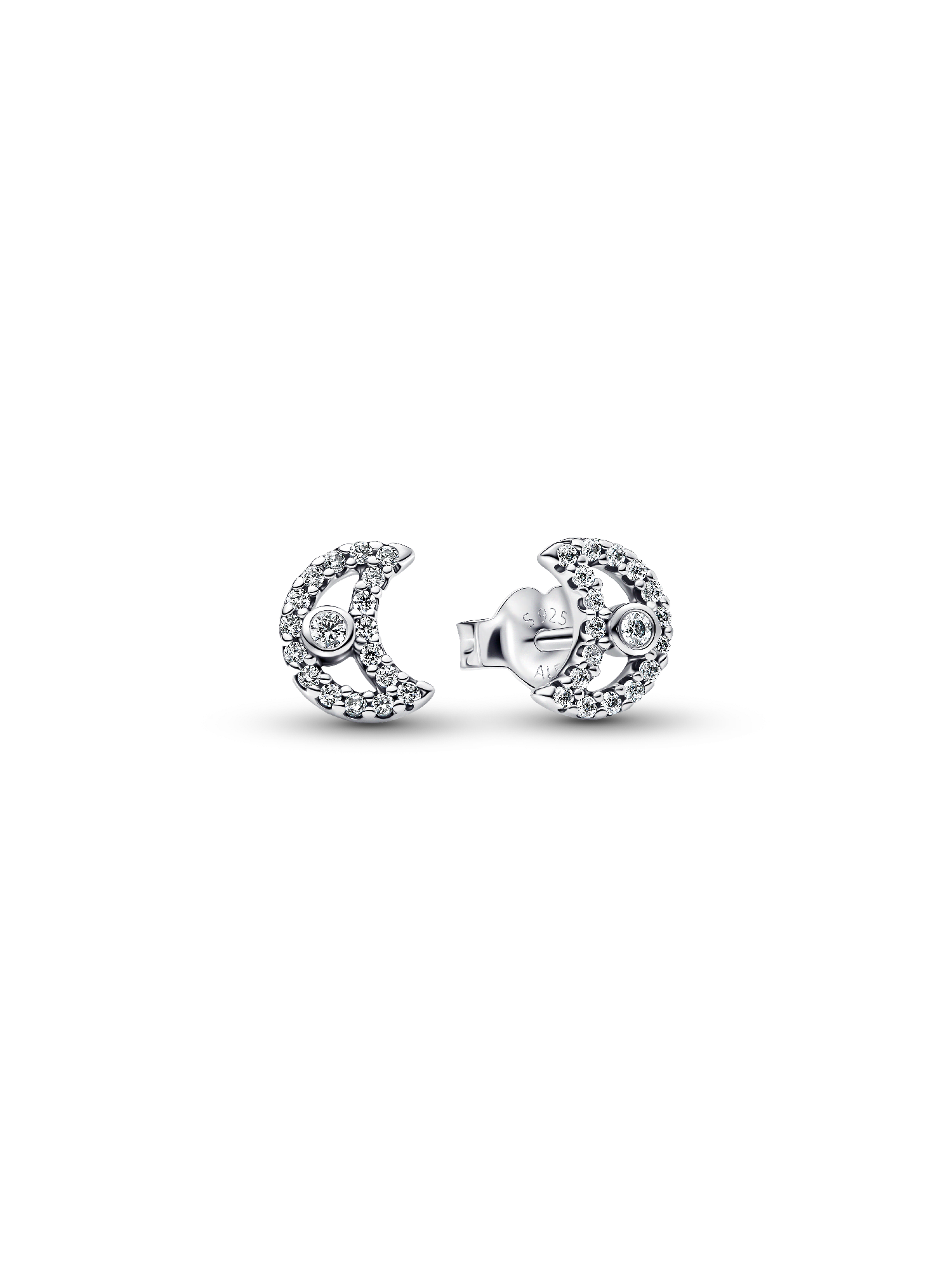 Sparkling Moon Stud Earrings