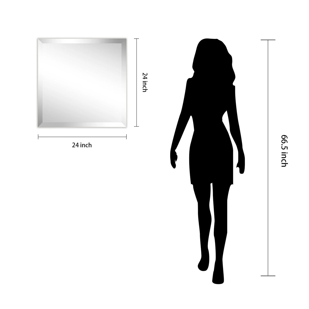 Frameless Beveled Prism Wall Mirror - Clear