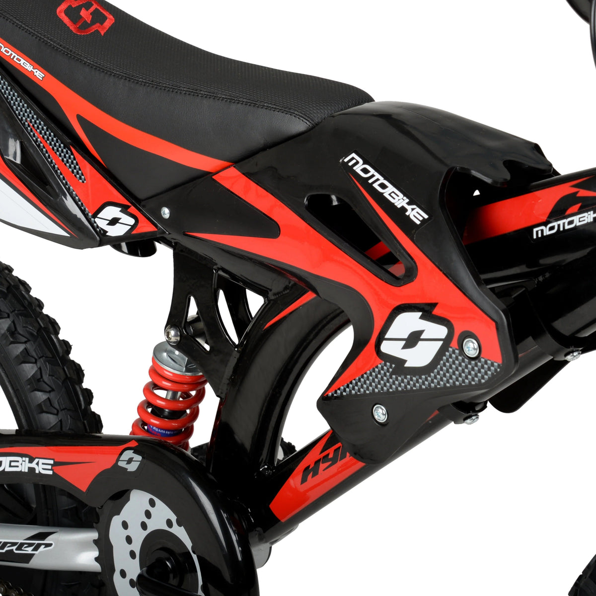 Hyper Bicycles 16 Inch Kids Motobike With Mag Wheels, Training Wheels, Black/Red